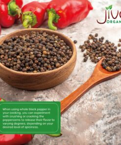 Jiva Organics Black Peppercorns Whole 7 Ounce Bag | Non-GMO, Steam Sterilized, Whole Black Pepper For Grinder Refill 7 Ounce (Pack of 1) 15 81nk2ML1AwL