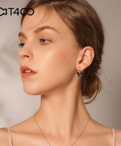 Alternative view of T400 Blue Purple Pink Crystal Butterfly Leverback Drop Earrings Birthday Gift for Women Teen Girls