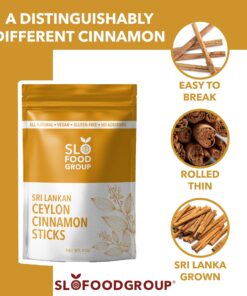 Slofoodgroup Ceylon Cinnamon Sticks - Pure Ceylon Cinnamon Quills 5 Inch Cut Cinnamon Spice from Sri Lanka, True Cinnamon - Cinnamomum Verum, 1 OZ. 1 Ounce (Pack of 1) 12 81nkQAGVsVL