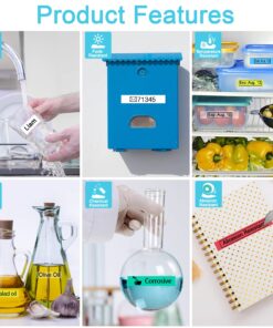 NineLeaf 6 Pack Compatible Label Tape Replacement for Dymo D1 Label Tape 12mm 45013 45010 45016 45017 45018 45019, 1/2 Inch D1 Label Cassette Use for Dymo LabelManager 160 280 360D 210D 450 COLORPOP 13 81nlc9rsiL