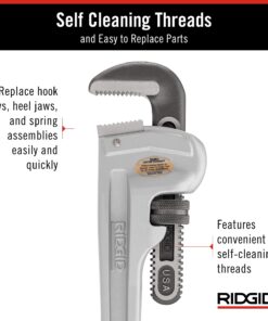 RIDGID 31100 Model 818 Aluminum Straight Pipe Wrench, 18-inch Plumbing Wrench One Size 19 81nncUtQ86L