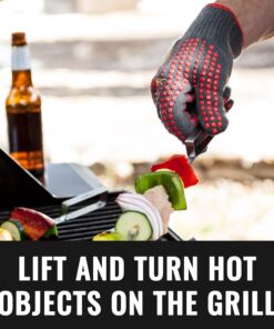 Grillaholics Barbecue Gloves, Top Cooking Gloves in Barbeque Grilling Accessories, 660°F Heat Resistant with ThermoMatrix™ Silicone, Protect Your Hands with BBQ Oven Mitts 17 81nnu7AiQCL
