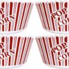 Set of 4 Popcorn Serving Bowls - Large Size 10" X 4.75"- Popcorn Tub - Contains 4 Containers