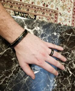 COOLSTEELANDBEYOND Magnetic Stainless Steel Mens Gold Black Power Element Bracelet with Magnets and Free Link Removal Kit Gold and Black 21 81noNkBVovL