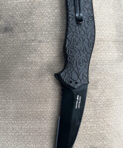 Kershaw Kuro Tanto Black Serrated Pocket Knife, 3.1” Steel Blade with Assisted Opening, Glass-Filled Nylon Handle with Deep-Carry Pocketclip, Small Folding Knife 34 81nqKVPuIyL