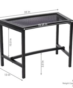 Sunnydaze Outdoor Curved Powder-Coated Black Metal Mesh Fire Pit Bench - Backless - Set of 2 11 81nqRh4IgL