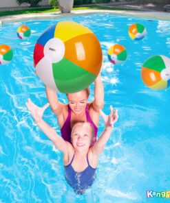 12-Pack Rainbow Inflatable Beach Balls Bulk for Kids & Adults I Inflatable Pool Party Favors Swimming Pool Toys I Kids Beach Toys for Beach Games I Kids Summer Toys Water Balls I Toddler Pool Toys Set 32 81nqmP8H30L 1