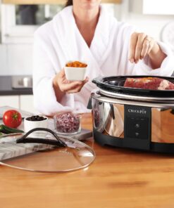Crock-Pot 6 Quart Programmable Slow Cooker and Food Warmer Works with Alexa, Stainless Steel (2139005) Programmable Stainless Steel 31 81nrOxcOdTL