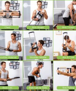 GOFITNESS Push Down Fitness Machine - Chest Expander at Home Workout Equipment, Arm Exerciser Portable Spring Resistance Exercise Gym Kit for Home, Travel or Outdoors Black 70LBS (Elementary - Men) 15 81nsE79ZkmS