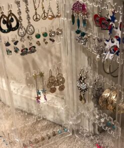 TheJD Foldable Acrylic Earring Screen Stand Holder - Upto 144 Pairs Earring Display Showcase Folderble Stand 30 81nsEGNVPKL