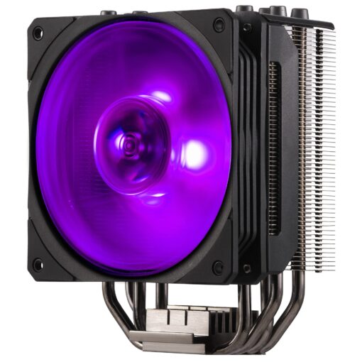 Cooler Master Hyper 212 RGB Black Edition CPU Air Cooler, SF120R RGB Fan, 4 CD 2.0 Heatpipes, Anodized Gun-Metal Black, Brushed Nickel Fins, RGB Lighting for AMD Ryzen/Intel LGA1151