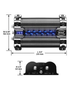 BOSS Audio Systems CAP8 8 Farad Car Capacitor - Energy Storage, Enhanced Bass From Stereo, Warning Reverse Polarity Tone, Voltage Overload Low Battery Voltage Led, For Amplifier and Subwoofer 21 81nuHSWIgxL