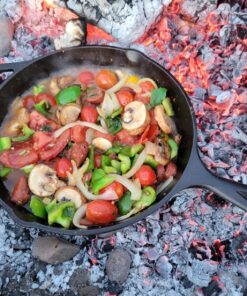 Lodge 10.25 Inch Cast Iron Pre-Seasoned Skillet – Signature Teardrop Handle - Use in the Oven, on the Stove, on the Grill, or Over a Campfire, Black 108 81nvg CiLaL