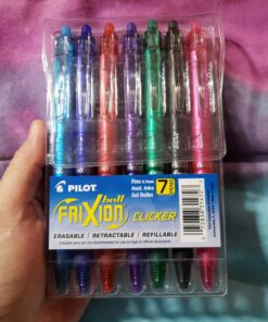 PILOT FriXion Clicker Erasable, Refillable & Retractable Gel Ink Pens, Fine Point, Assorted Color Inks, 7-Pack Pouch (31472) Fine Tip 53 81nwLBBH3L