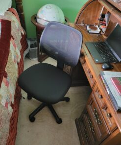 Amazon Basics Low-Back, Upholstered Mesh, Adjustable, Swivel Computer Office Desk Chair, Black, 21.25"D x 22.5"W x 38"H 35 81nyhk8igiL