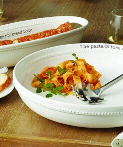 Mud Pie Farmhouse Inspired Serving Bowl Body Bread Basket Set, One size, White 8 81nzPe97QML