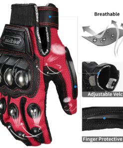 ILM Alloy Steel Touchscreen Bicycle Motorcycle Motorbike Powersports Racing Gloves (L, RED) Model 10C Large 10 81o gAg ebS