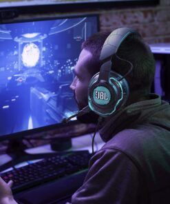 JBL Quantum ONE - Over-Ear Performance Gaming Headset with Active Noise Cancelling (Wired) - Black, Large Headphones 54 81o0aM0 nhL