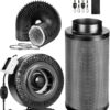 VIVOSUN Grow Tent Ventilation System Kit: 6 Inch 440 CFM Inline Fan with Speed Controller, 6 Inch Carbon Filter and 8 Feet Black Ducting with a Pair of Rope Hanger 9 81o3QD CbqL