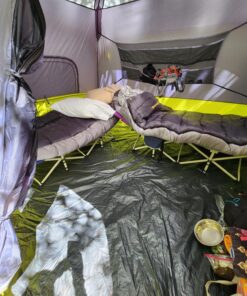 CORE 6 Person Instant Cabin Tent | Portable Large Pop Up Tent with Easy 60 Second Camp Setup for Family Camping | Included Hanging Organizer for Outdoor Camping Accessories Dark Gray/Green 44 81o3sfioGLL