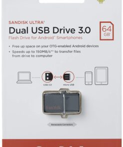 SanDisk 64GBUltra Dual USB Drive 3.0, SDDD2-064G-GAM46(Black) 64GB Black 18 81o3xjxs2YL
