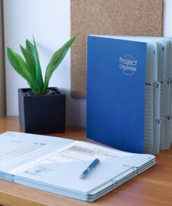 Smead Project Organizer, 10 Pockets, Closed Sides, Preprinted Templates, Reinforced Tabs, Letter Size, Navy/Lake Blue (89200) 9 81o4Ghh1PML