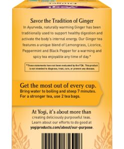 Alternative view of Yogi Tea - Ginger Tea (6 Pack) - Supports Healthy Digestion - Soothing and Spicy Blend - Caffeine Free - 96 Organic Herbal Tea Bags
