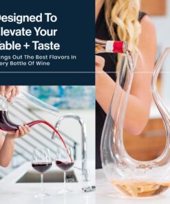 HiCoup Red Wine Decanter with Aerator - 750mL Crystal Glass Wine Carafe and Purifier for Home Bar 26 81o6iTZX2L