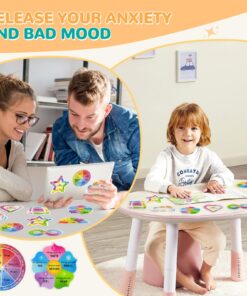 Cusprtm 48 Pcs Anxiety Sensory Stickers, 2 Textured Tactile Rough Calm Stickers Large Size Breathing Stickers Mindfulness Stickers for School Office Classroom Adults Teens Sensory Items 36 81o7Bu SPNL