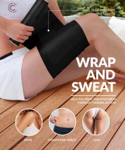 CURVEEZ Black Osmotic Plastic Body Wrap, Workout & Sweat Enhancer Stomach Wrap Reduces Cellulite -DIY Sauna Slimming 4 11 81o7PLqxN1L