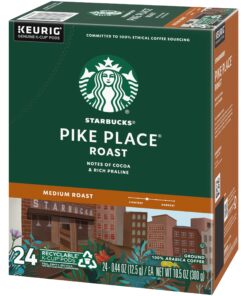 Starbucks Pike Place Roast, K-Cup Portion Pack for Keurig K-Cup Brewers, 24 K-Cups (Pack of 2) 11 81o8dDNzrkL