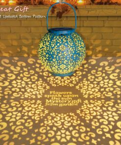 Homeimpro Solar Big Lantern Hanging Garden Outdoor Waterproof Decorative Lights Metal Table Lamp for Patio, Yard, Christmas Gift, 2023 New Updated Bottom Pattern (1Pack, Teal Blue) 29 81oBV34vYBL