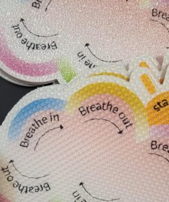 Cusprtm 48 Pcs Anxiety Sensory Stickers, 2 Textured Tactile Rough Calm Stickers Large Size Breathing Stickers Mindfulness Stickers for School Office Classroom Adults Teens Sensory Items 62 81oCPKKZGzL