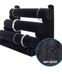 Plixio Velvet Bracelet Holder with Three Tier Rack- Bracelet Stand for Jewelry Organization and Display 19 81oCRaHPmeL