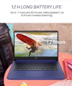 HP Stream 14 inch Laptop for Student and Business, Intel Quad-Core Processor, 16GB RAM, 320GB Storage (64GB eMMC + 256GB Card), 1-Year Office 365, Webcam, 12H Long Battery Life, Wi-Fi, Win11 H in S Indigo Blue 16GB RAM | 320GB Storage 11 81oDBkcCY L 1