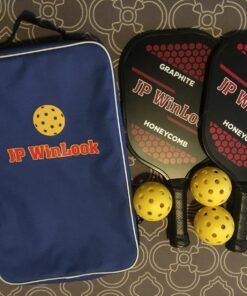 JP WinLook Premium Pickleball Paddles Set – Graphite Carbon Fiber/Fiberglass Rackets for Women & Men and Pickleball Balls for Indoor or Outdoor Play. Pickleball Set - Racquets, Pickleballs & Carry Bag USAPA Graphite Red / Red-2 Player Set 36 81oDrf4OaXL 1