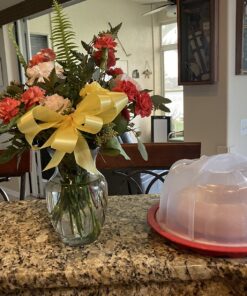 Nordic Ware Bundt Cake Keeper, Plastic, 13 in L X 12 in W X 7 in H, Red 46 81oDyODk1L