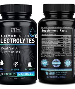 Keto Electrolyte Supplement (120 Capsules) Maximum Keto Electrolytes Supplements Pills w Real Salt®, B Vitamins, Magnesium and Potassium Supplement - Salt Pills & Electrolyte Tablets 20 81oETcT7zQL 3