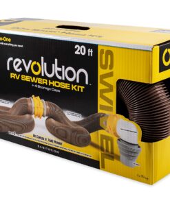 Camco 39625 Revolution 20' Sewer Hose Kit with 360 Degree Swivel Fittings and 4-in1 Elbow Adapter, Ready To Use Kit with Hose and Adapter Standard Packaging 20 81oFjTzLzyL