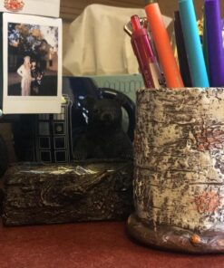 Black Bear Cub Climbing a Birch Pen Pencil Holder Cup, 4.25-inch 25 81oFkRhPNCL