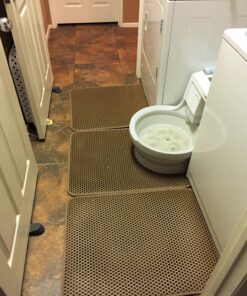 iPrimio Large Cat Litter Trapper Mat w/ Urine/Waterproof Layer - Larger Holes w/ Urine Puppy Pad Option - Cat Litter Mat, Light and Soft (Brown Color) 30x23 - Brown 33 81oG1fxqML