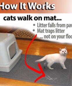 Alternative view of Iprimio Cat Litter Box Mat 35x24 Black | Cat Litter Trapping Mat, Mesh Mat Catches Litter, Repels Odor, Easy Clean Non Slip Kitty Litter Trapper Mats 35x24 - Blue Gray