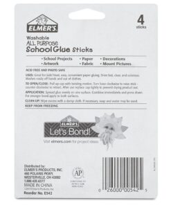 Elmer's All Purpose School Glue Sticks, Clear, Washable, 4 Pack, 0.24-ounce sticks Standard Stick 4 Count 18 81oGZIZtbfL