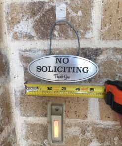Oval No Soliciting Sign (Brushed Silver) Small 2" X 5" - Small Brushed Silver 31 81oHTMQ0D6L