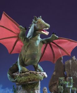 Alternative view of Folkmanis Winged Dragon Hand Puppet, Green, red, 1 ea