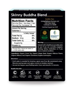 Alternative view of Buddha Teas Organic Skinny Buddha Blend - OU Kosher, USDA Organic, CCOF Organic, 18 Bleach-Free Tea Bag