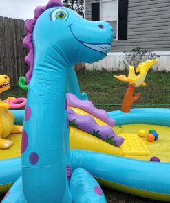 Intex Dinoland Inflatable Dinosaur Swimming Pool Kiddie Play Center with Water Slide, Dino Arch Water Sprayer, and Games for Ages 2 and Up, Multicolor 1 35 81oJ3laIhTL