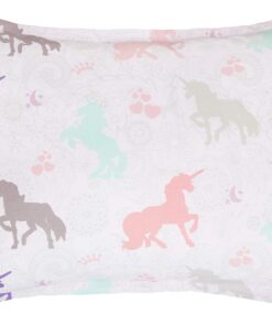 Amazon Basics Kid's Easy Care Microfiber Bed-in-a-Bag 7-Piece Bedding Set, Full/Queen, Purple Unicorns, Solid & Printed 24 81oJc9wIObL 2