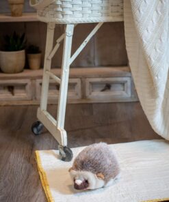 Alternative view of DEMDACO Huddled Small Hedgehog Wispy Chestnut Children's Plush Stuffed Animal