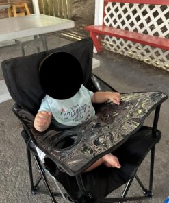 ciao! baby Portable High Chair for Babies and Toddlers, Compact Folding Travel High Chair with Carry Bag for Outdoor Camping, Picnics, Beach Days, and More (Black) Black 31 81oLZ3F3 XL